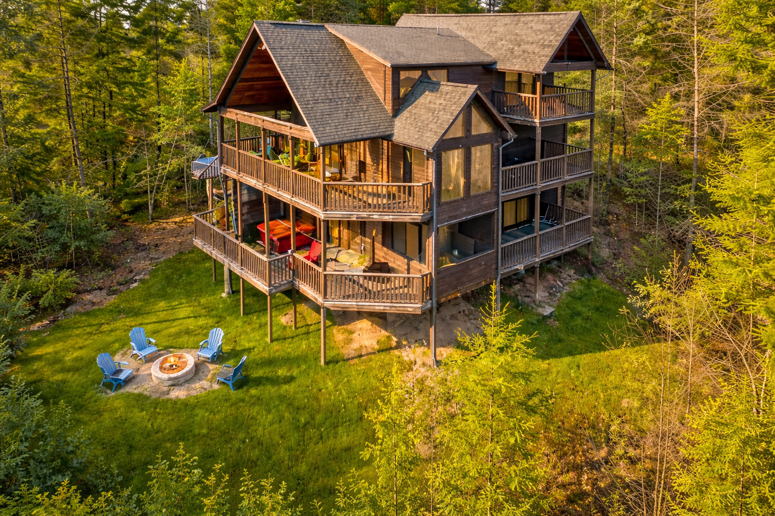 Escape to this beautiful mountain cabin where mornings begin with birdsong and evenings end beneath a canopy of stars. From the wraparound decks to the cozy glow inside, every corner invites you to relax, reconnect, and savor the peace of the mountains.