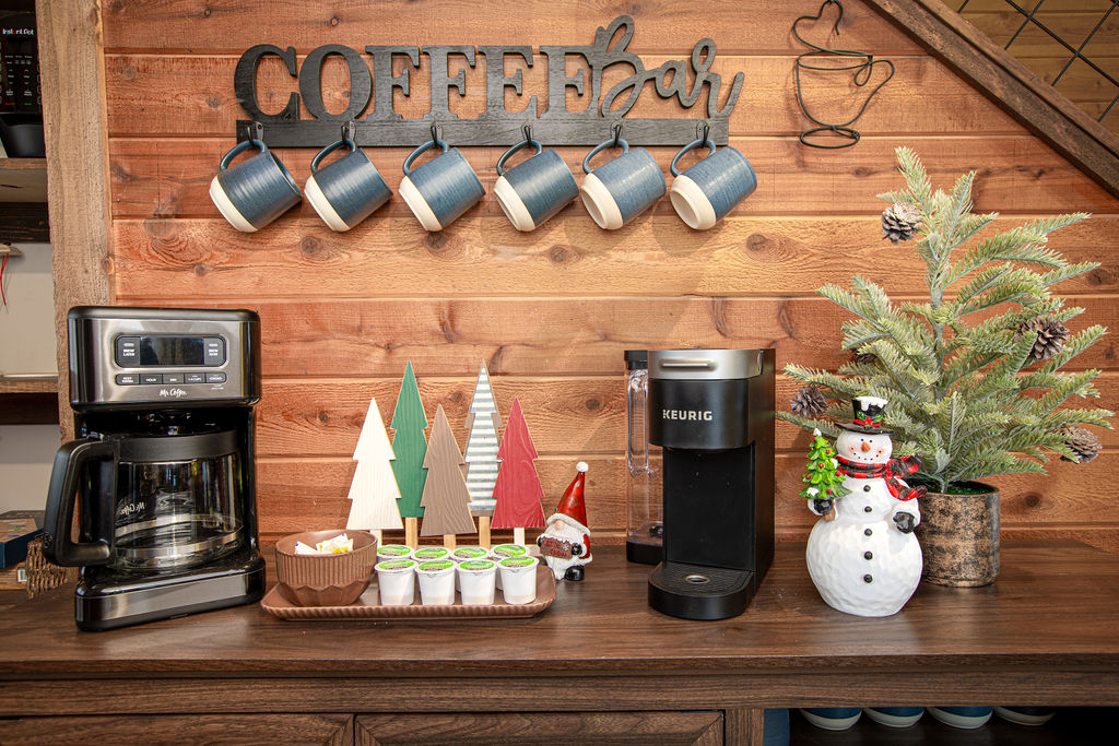 Your festive coffee bar is ready for a warm winter drink.