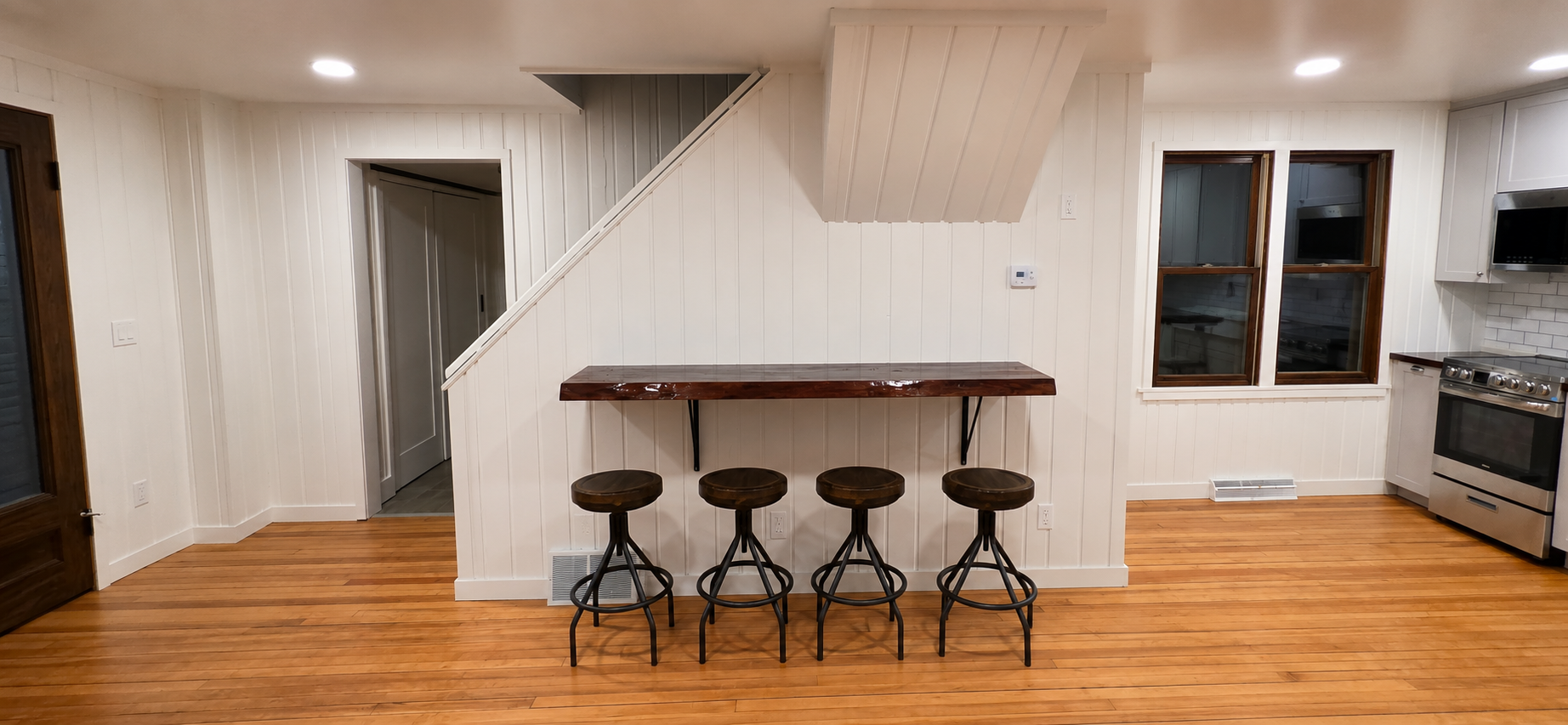 The new lean-to bar or serving station