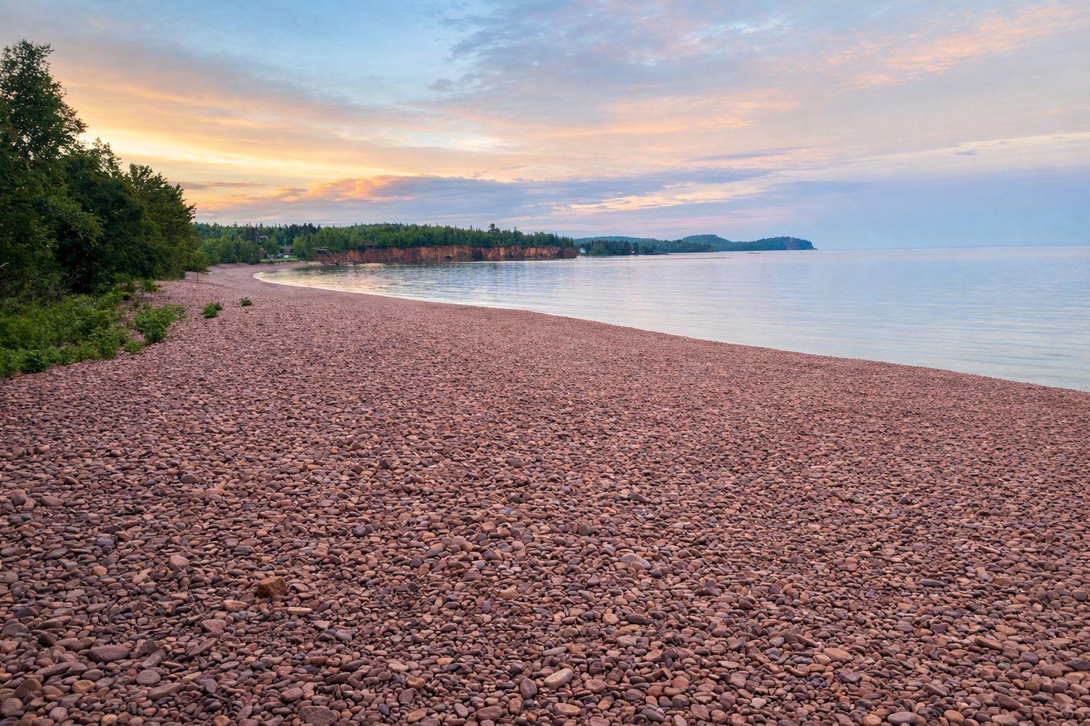 Iona’s Beach Scientific and Natural Area is a one-of-a-kind Lake Superior shoreline known for its large pink rhyolite stones that create a beautiful, almost musical sound as the waves roll in. Only a 12 minute drive to this wonderful spot!