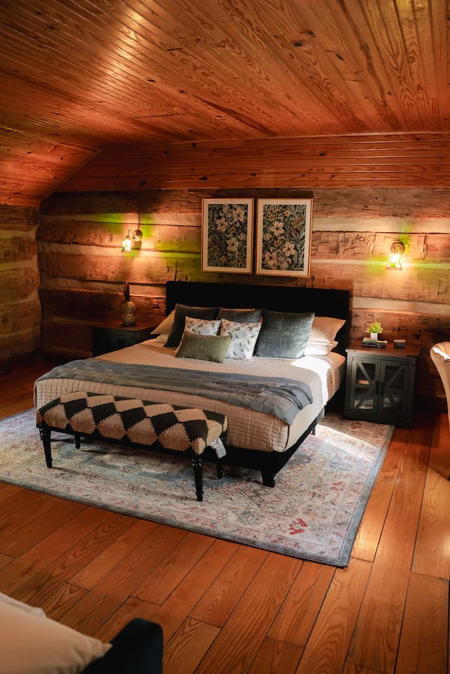 Enjoy a restful night on the King bed with plush pillow-top memory foam