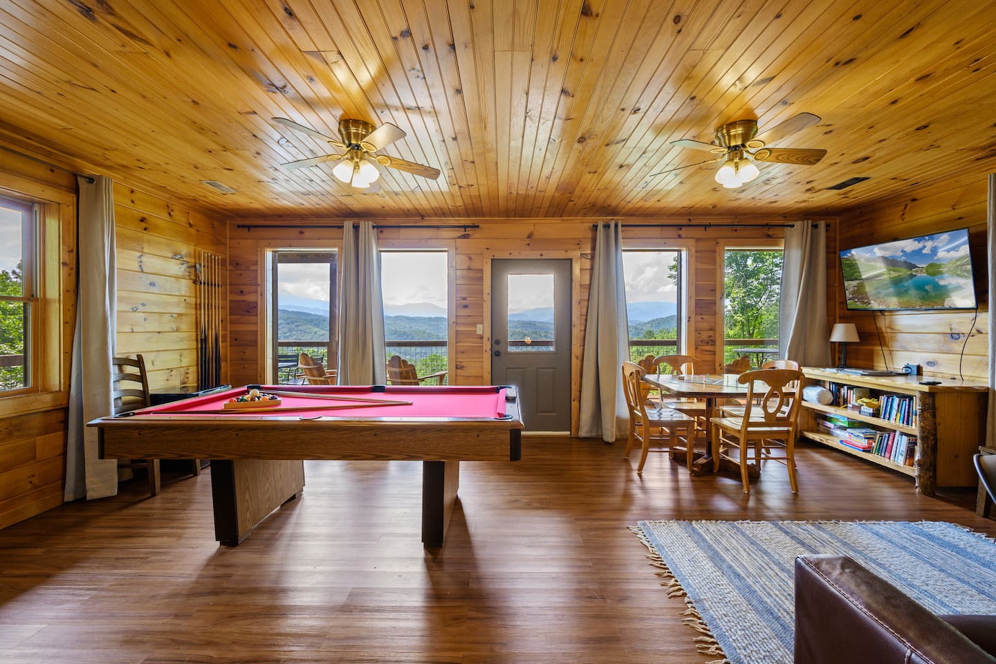 Enjoy the view from so many spots inside and outside the cabin.