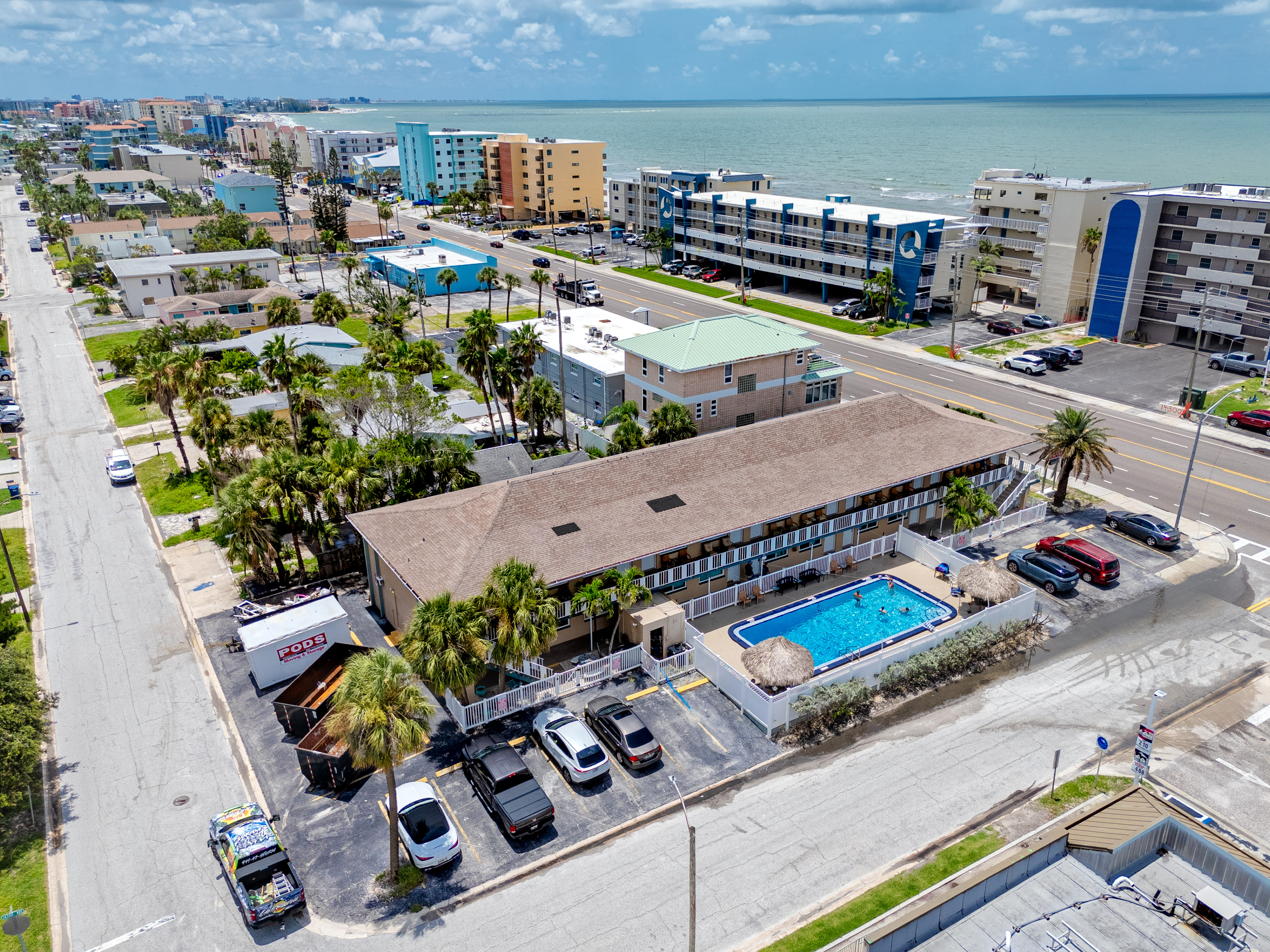 Right across the street from the sparkling gulf