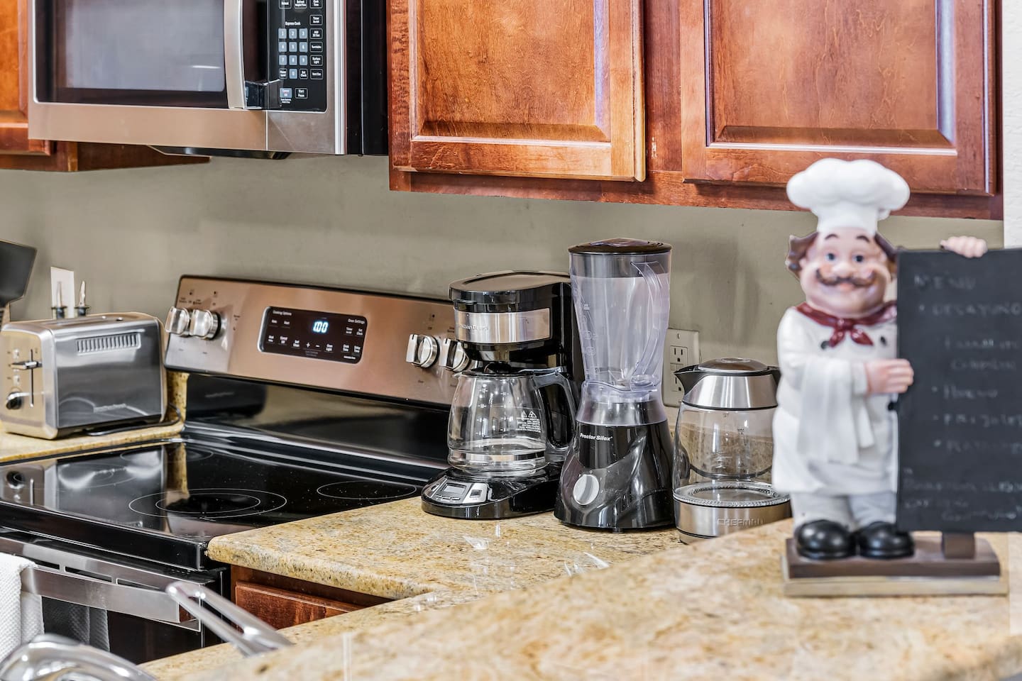 Close-up of the kitchen with quality appliances for effortless cooking.