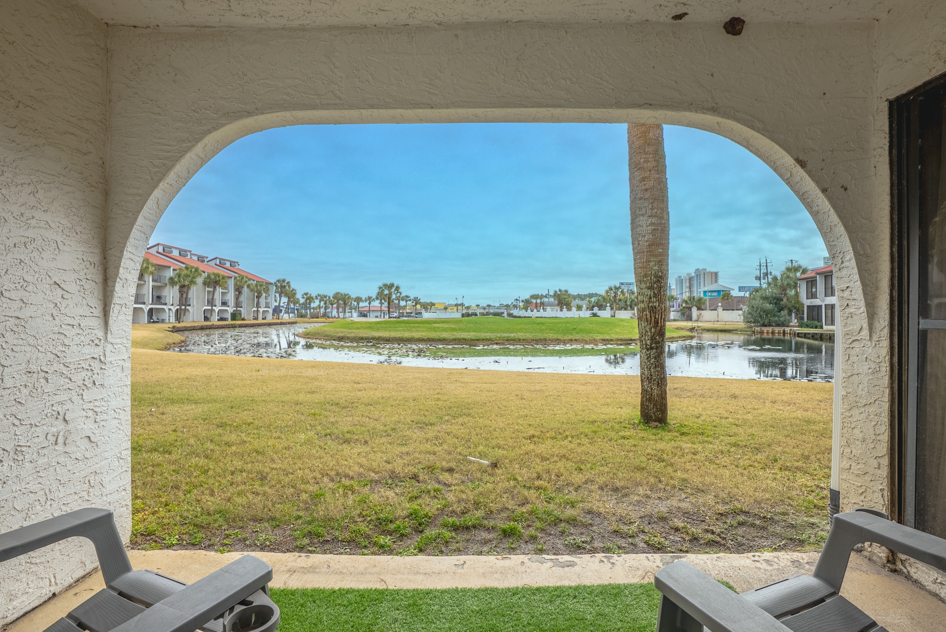 Ground floor patio overlooking the 8th hole