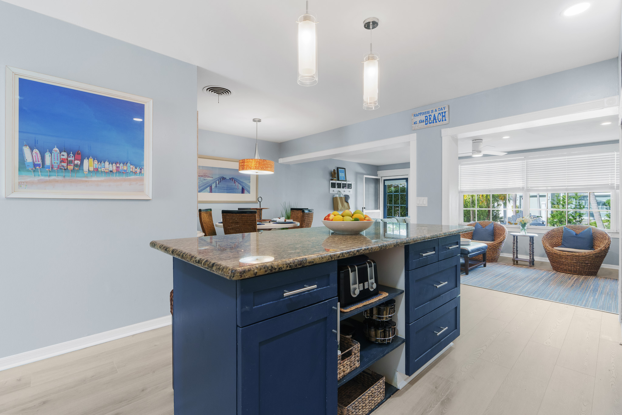 Small appliance include a 4 slice toaster, waffle maker, crock pot and blender