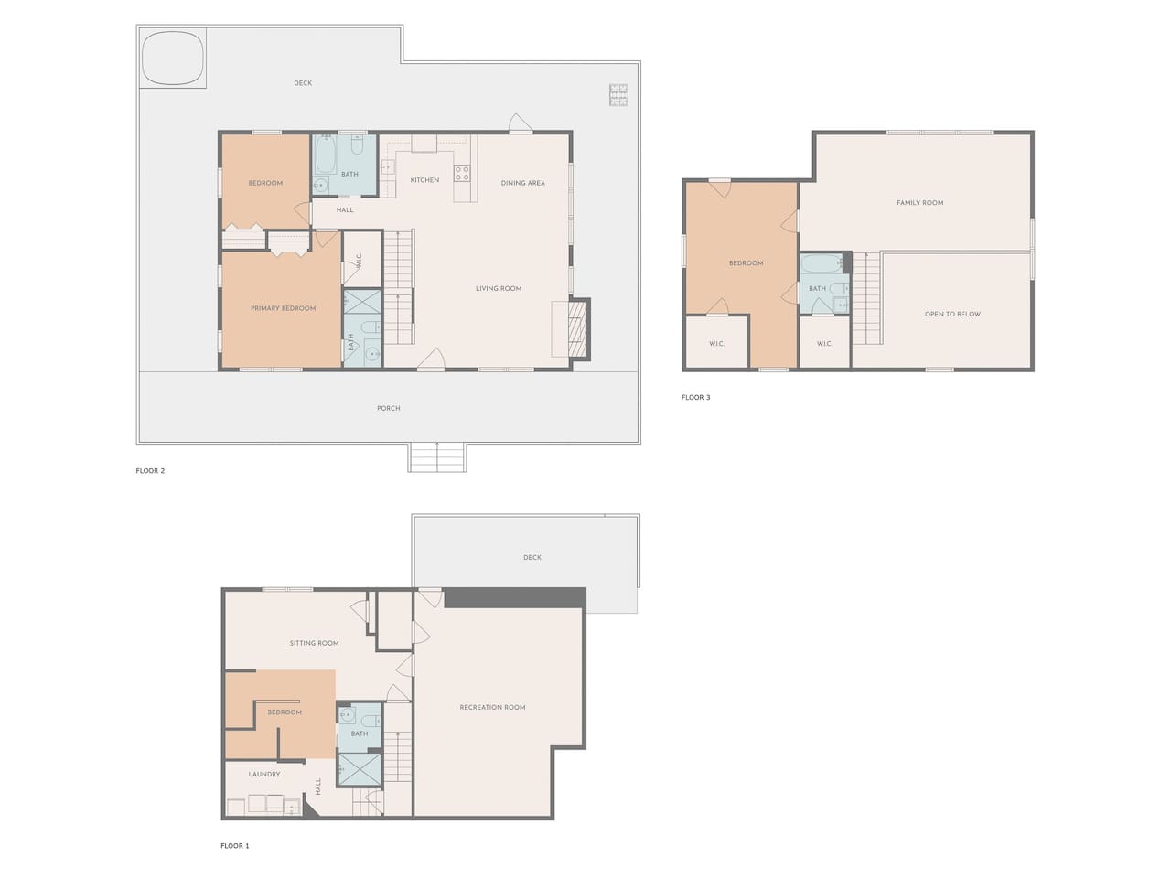 Floor plan - all three floors