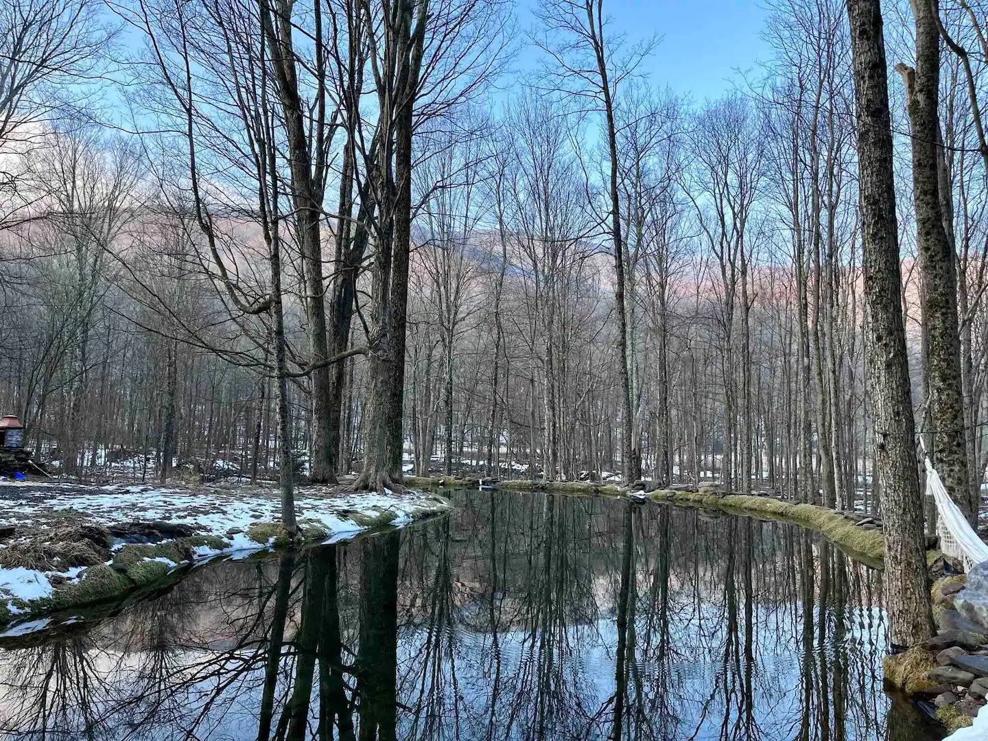 Private pond in front