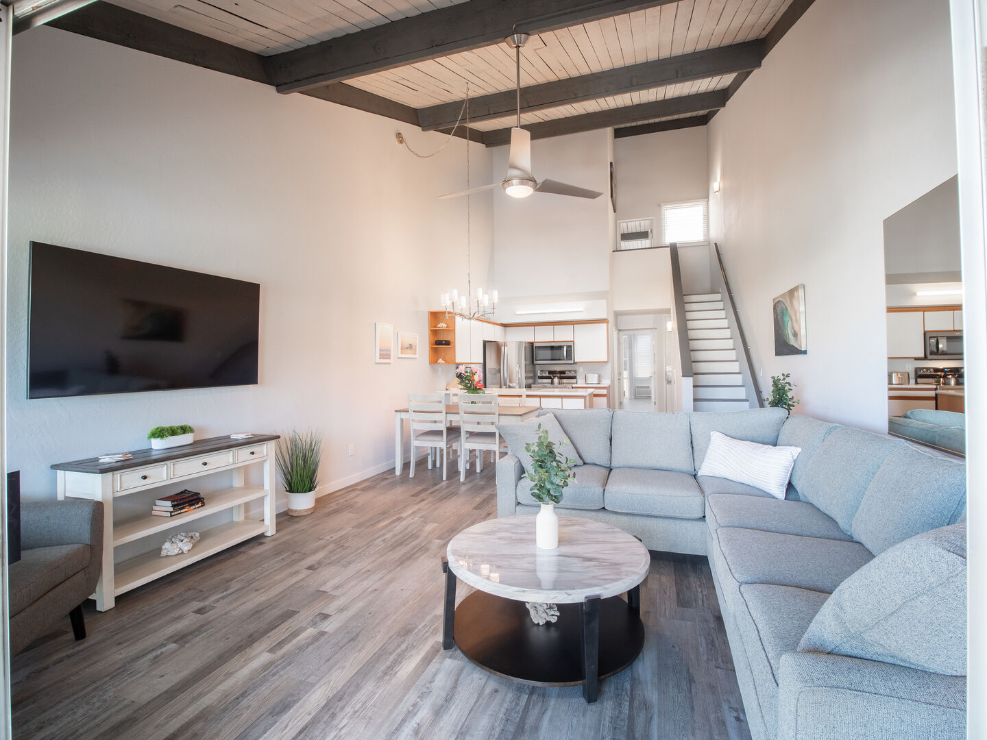 Family room with TV