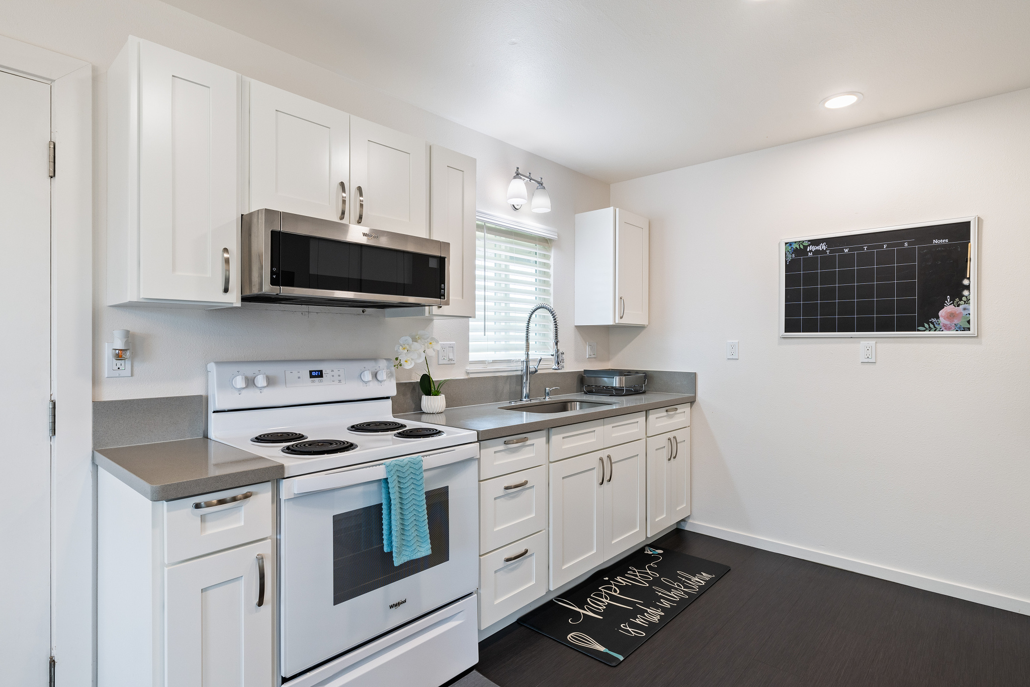 Electric stove top and oven plus microwave