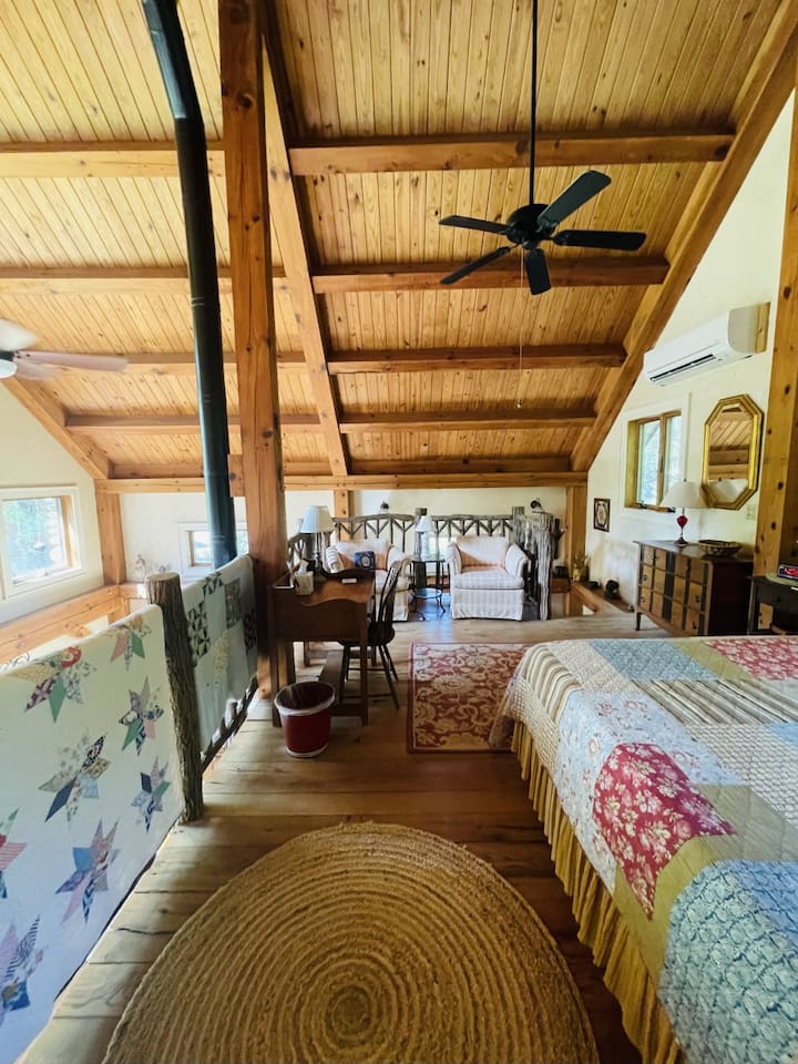 There is a sitting area in the loft