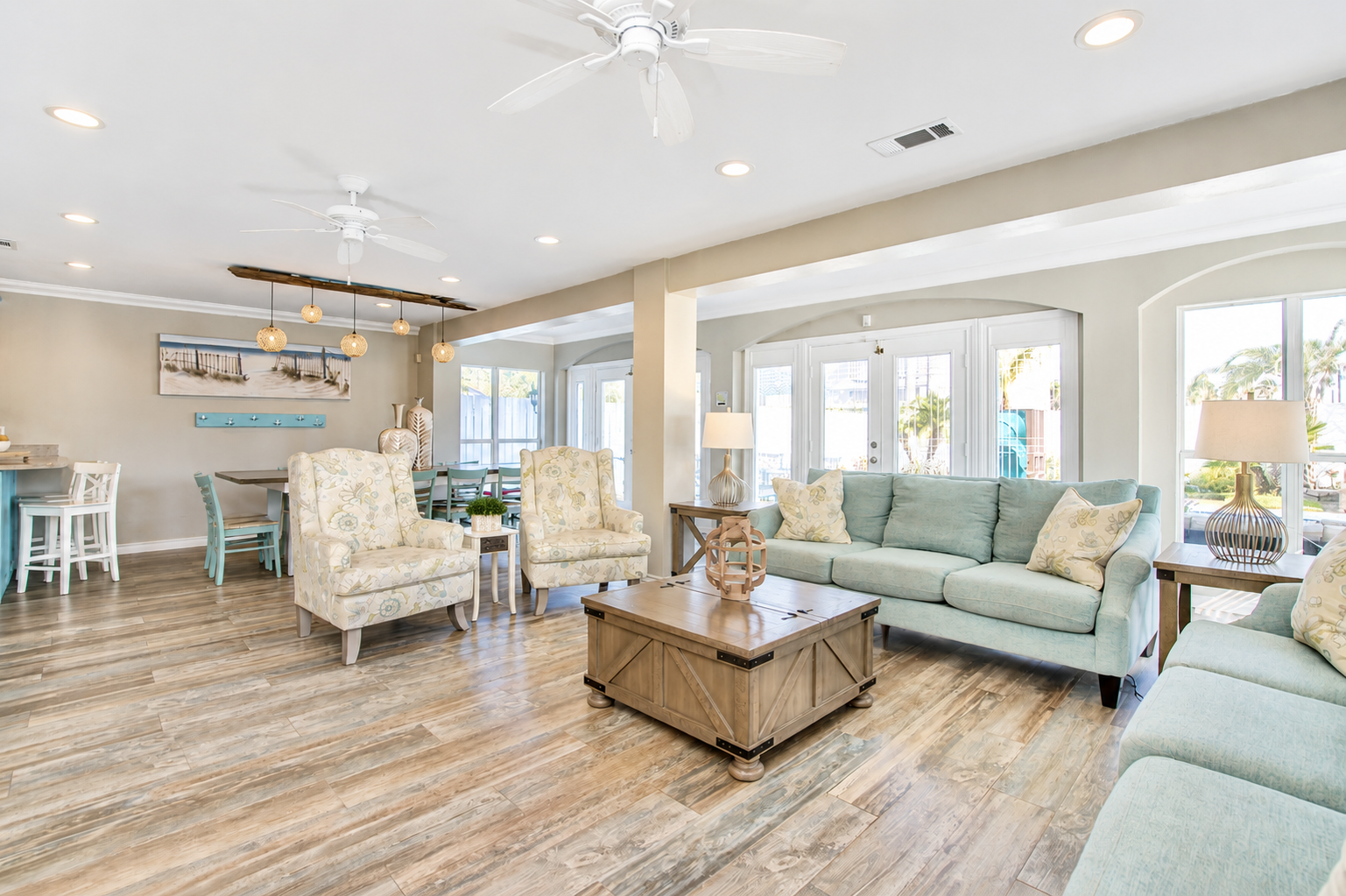 Bright living room space