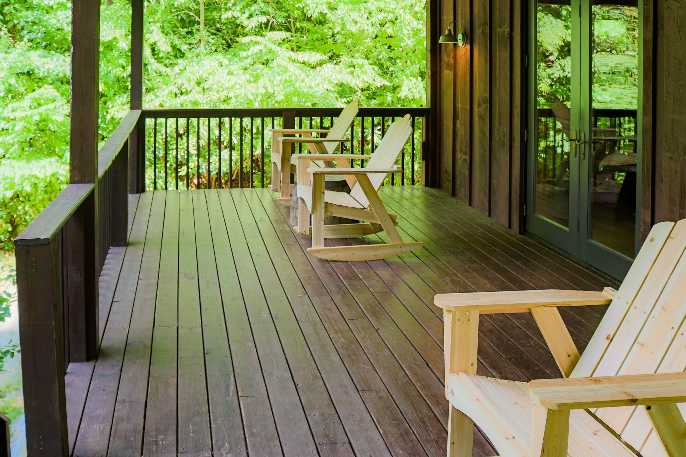 Our rocking chairs in the covered deck