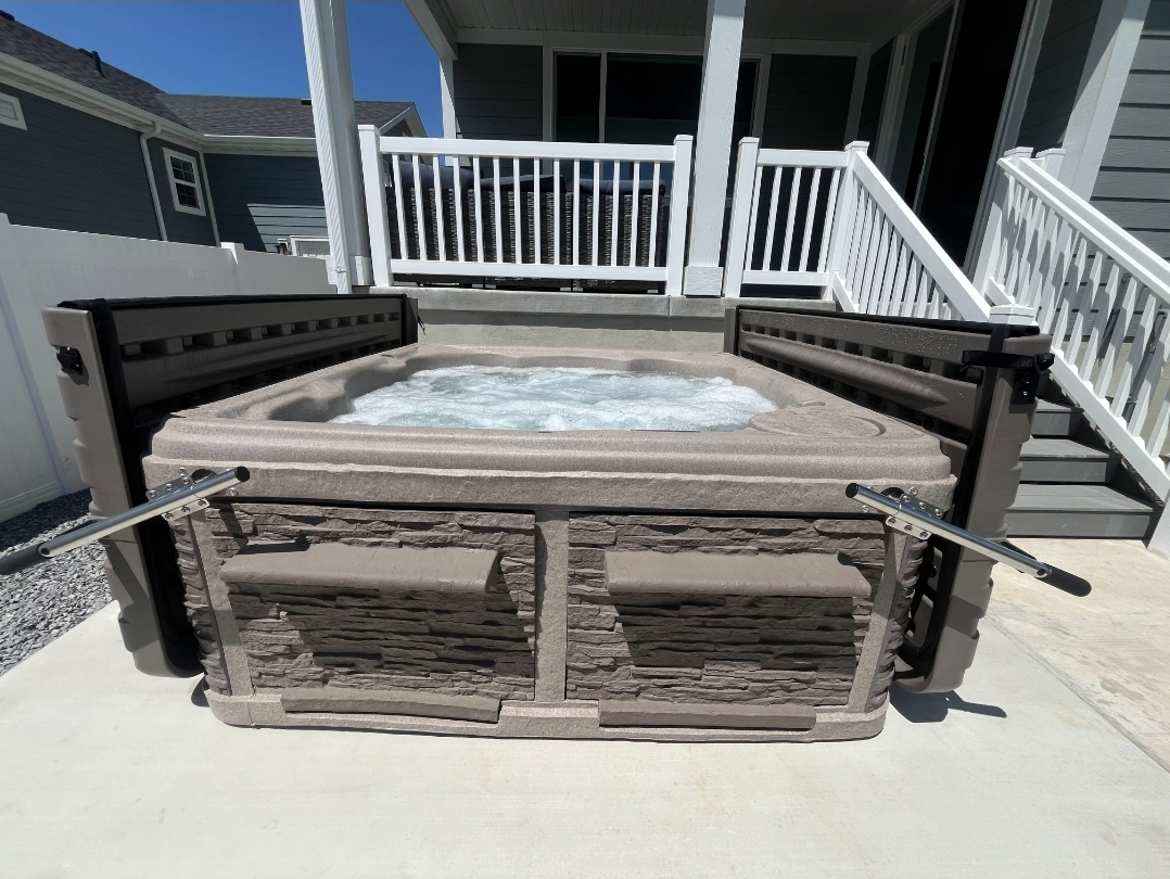 Hot Tub is on the patio