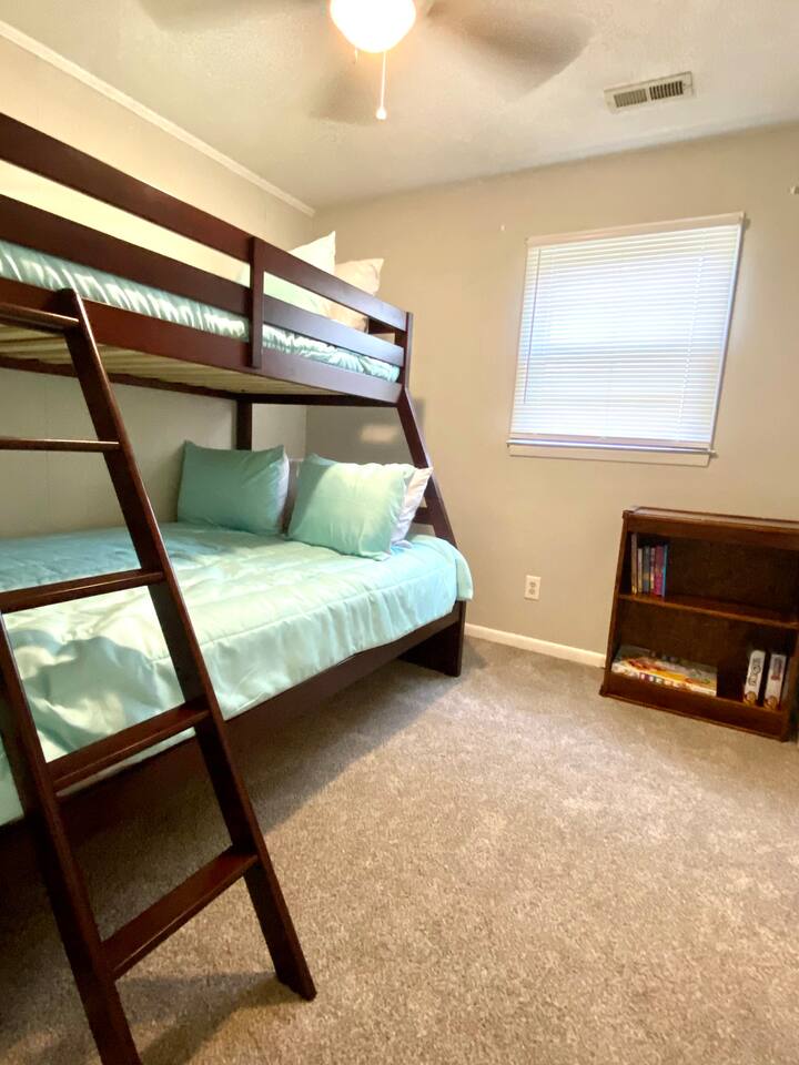 Bunk bedroom, great for kids.  The top bed is a Twin-size.  The bottom bed is a Double/Full.