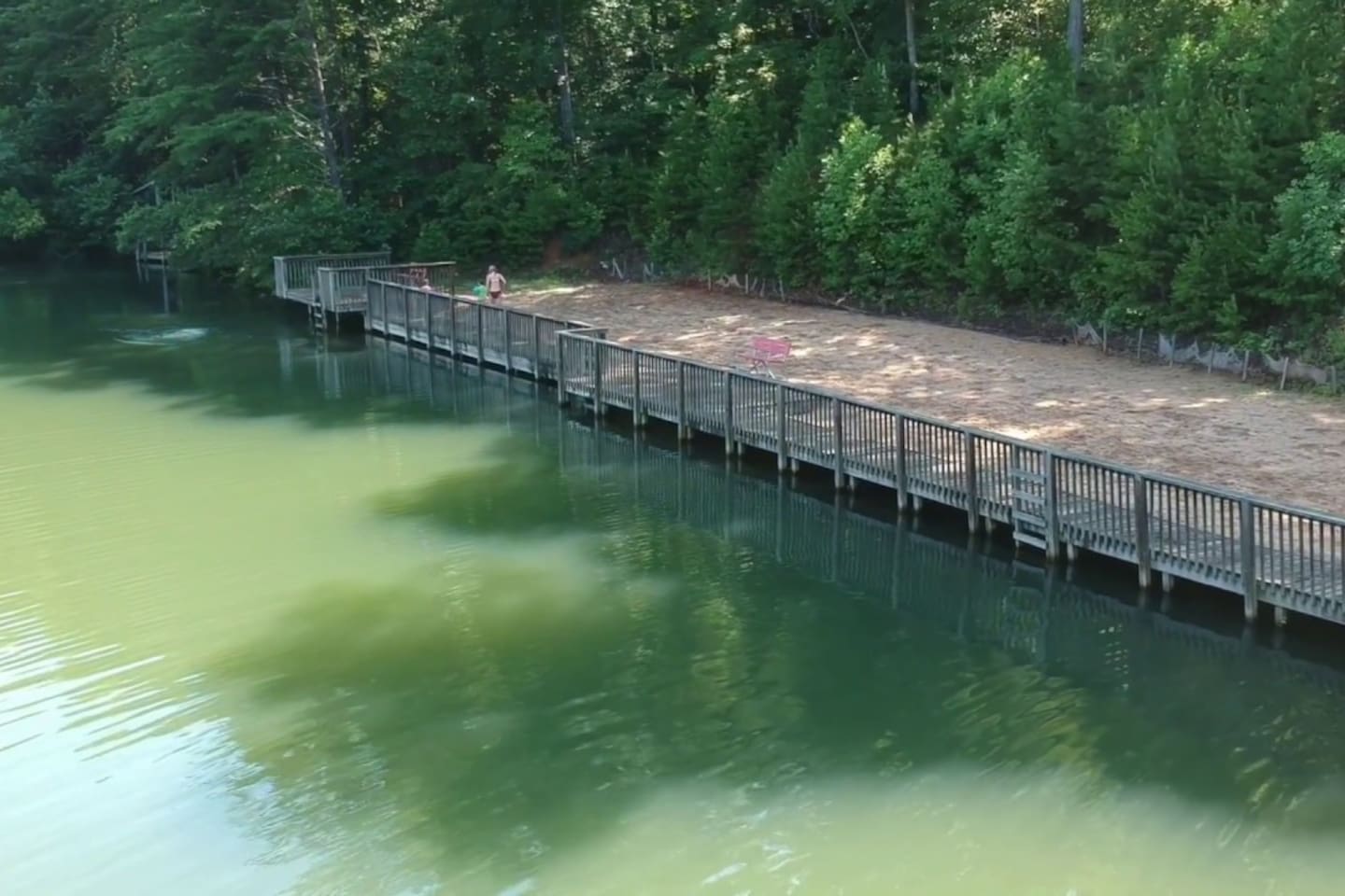 Fishing pier in Riverbend, minutes from cabin.