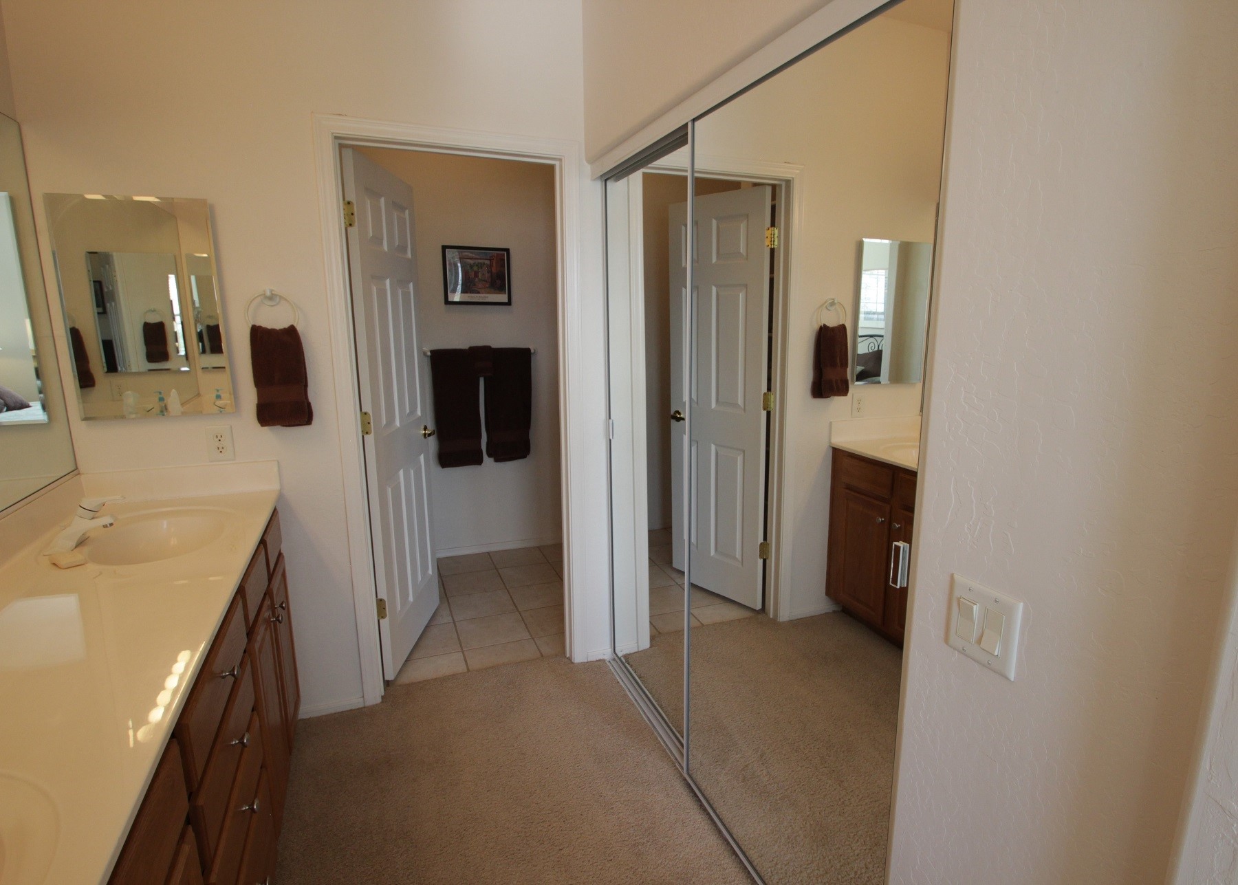 Ensuite bath in the primary bedroom