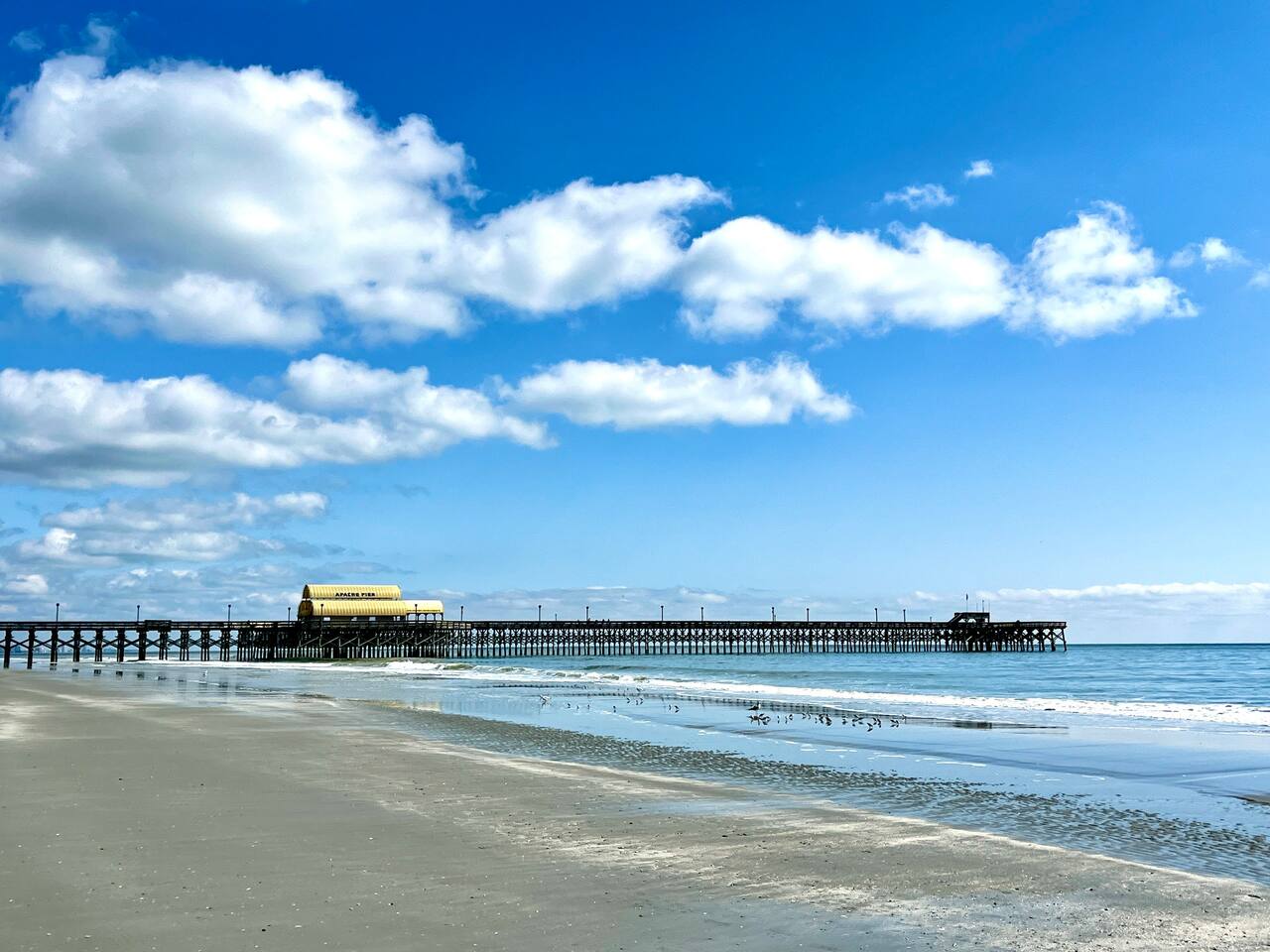 Just a short walk up the beach you can visit Apache Pier. Go out on the pier and enjoy the unique views as well as watch the fishermen. Maybe you want to try to catch a meal?