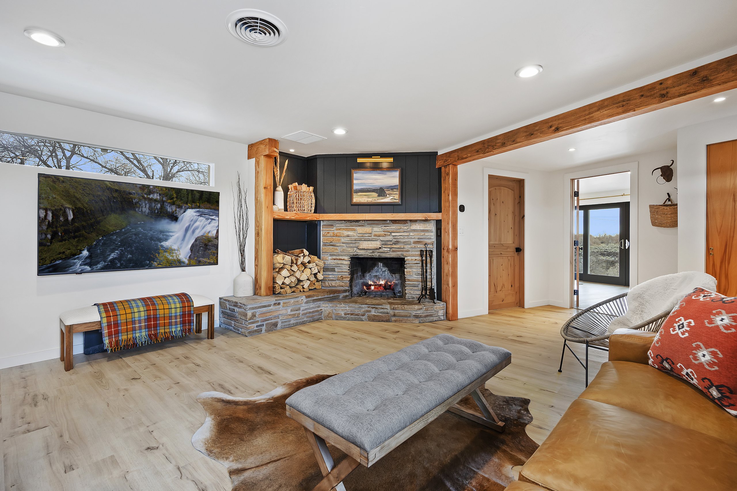 Open-concept living and dining that flows together