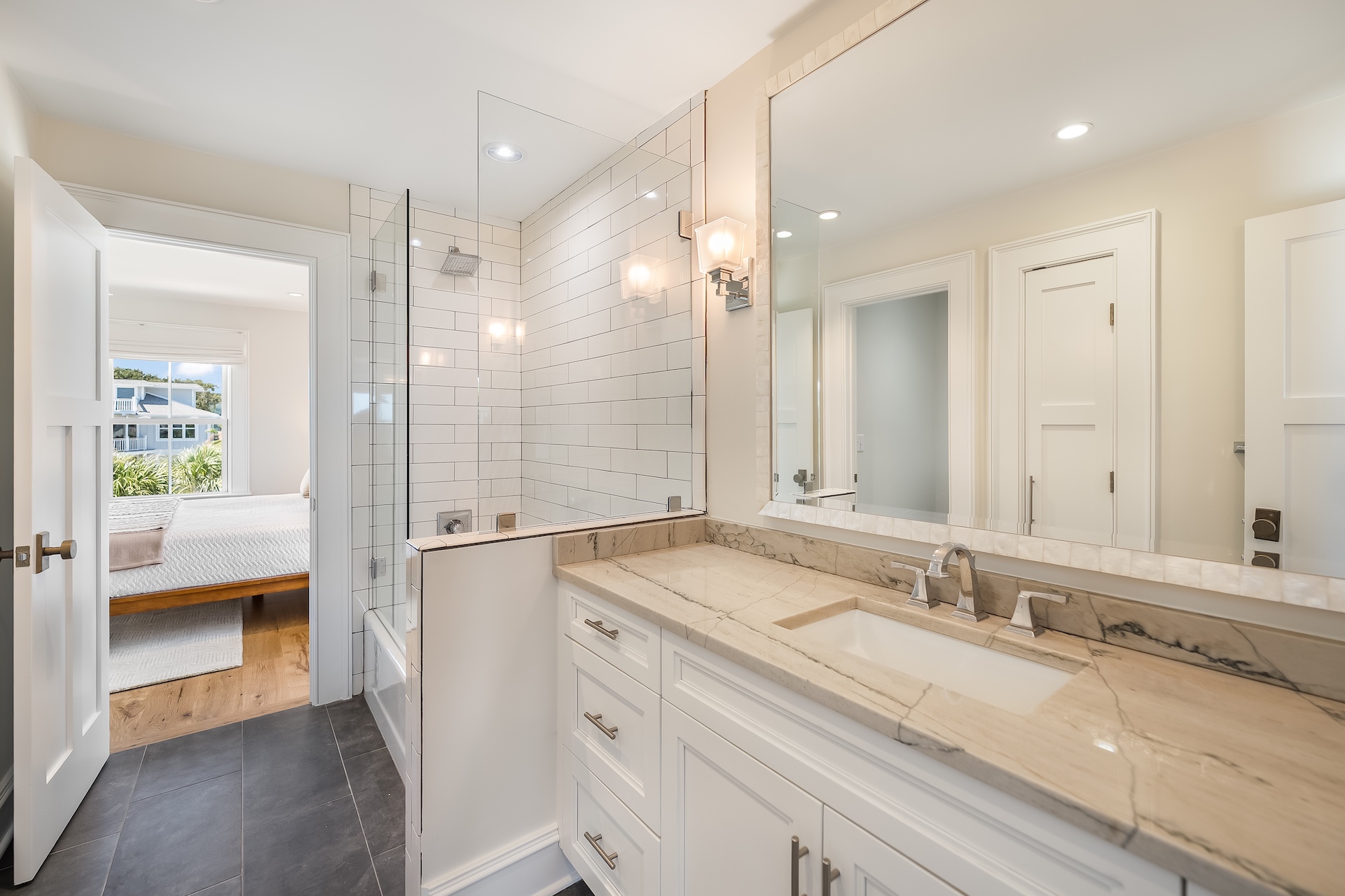 Jack & Jill Bath | Beach Shelter | 3708 Palm Blvd | Isle of Palms, SC | IOP Escapes