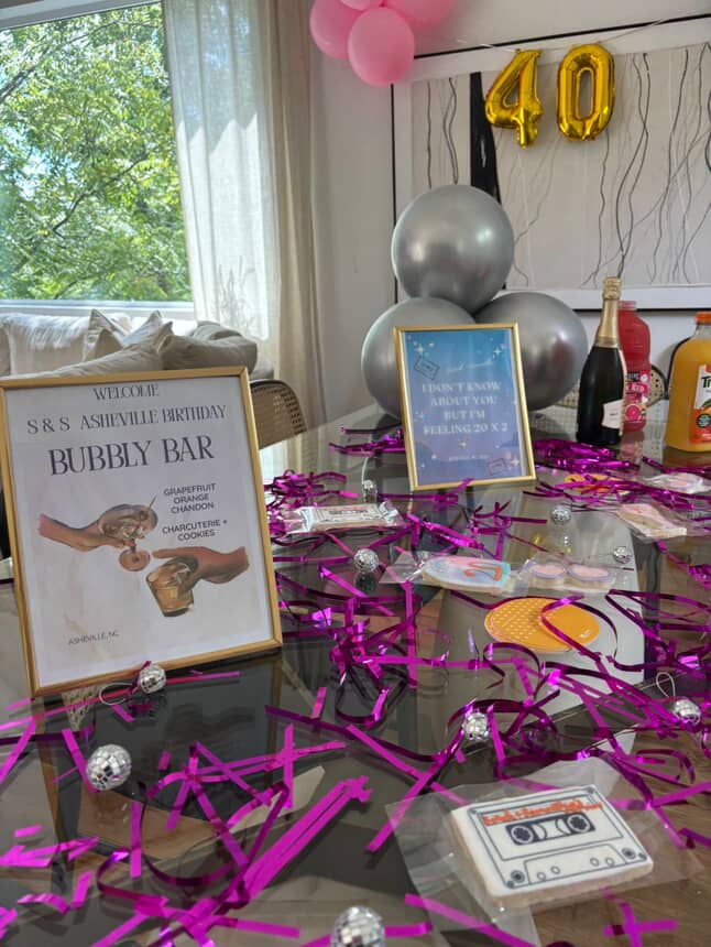 {Gallery House Living Room} Enjoy the Treetop Views and Corkboard ready to hang your decor.