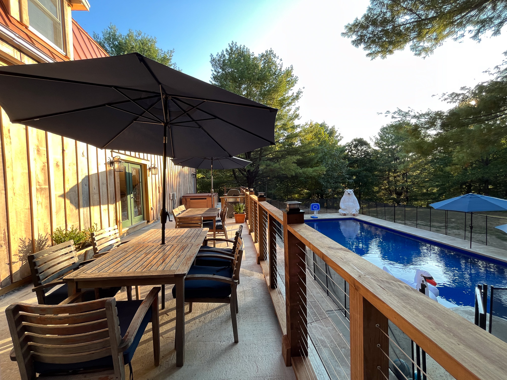 Enjoy a fun evening of grilling out, poolside