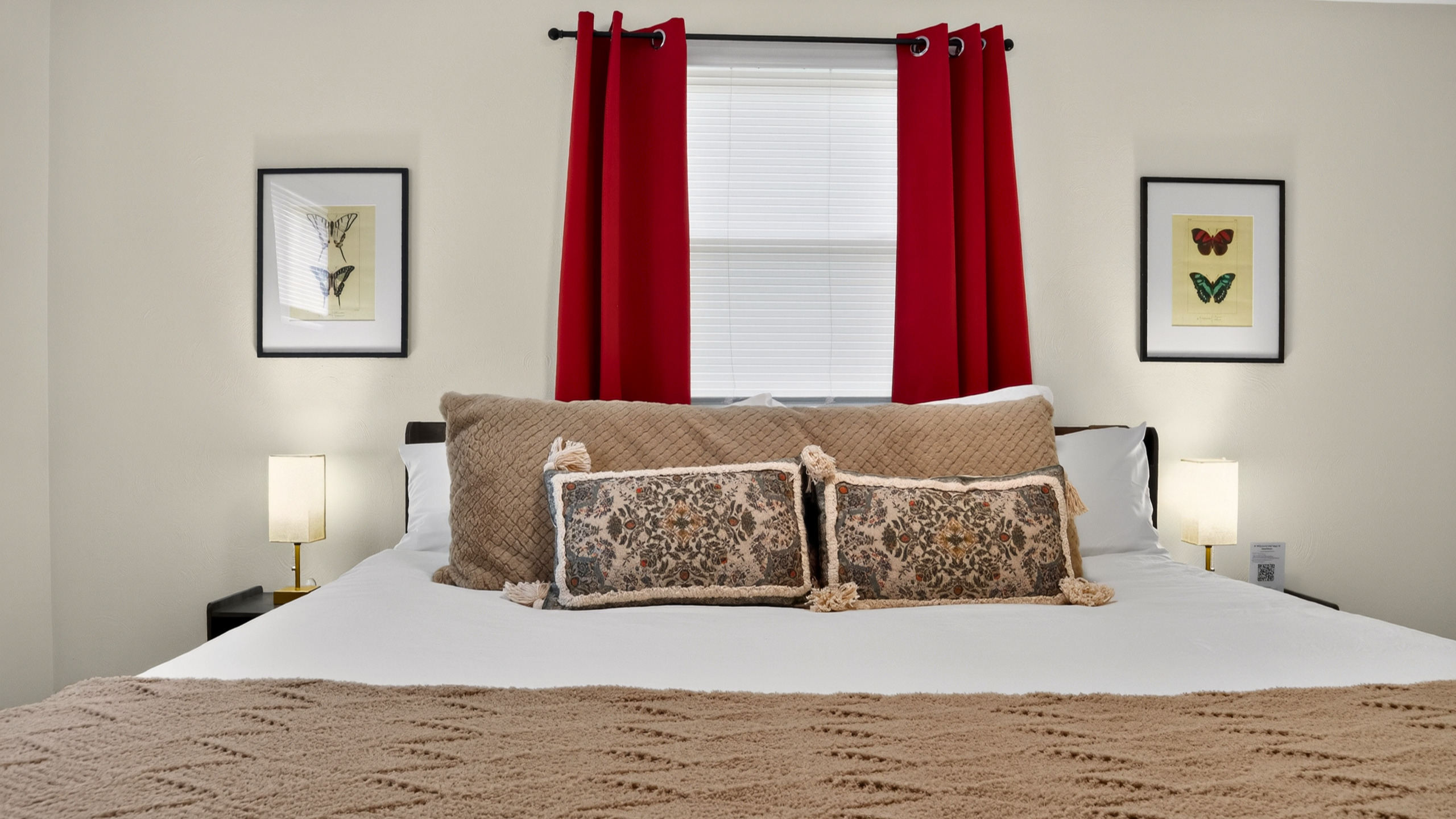 A restful night's sleep with comfortable bedding and pillows.