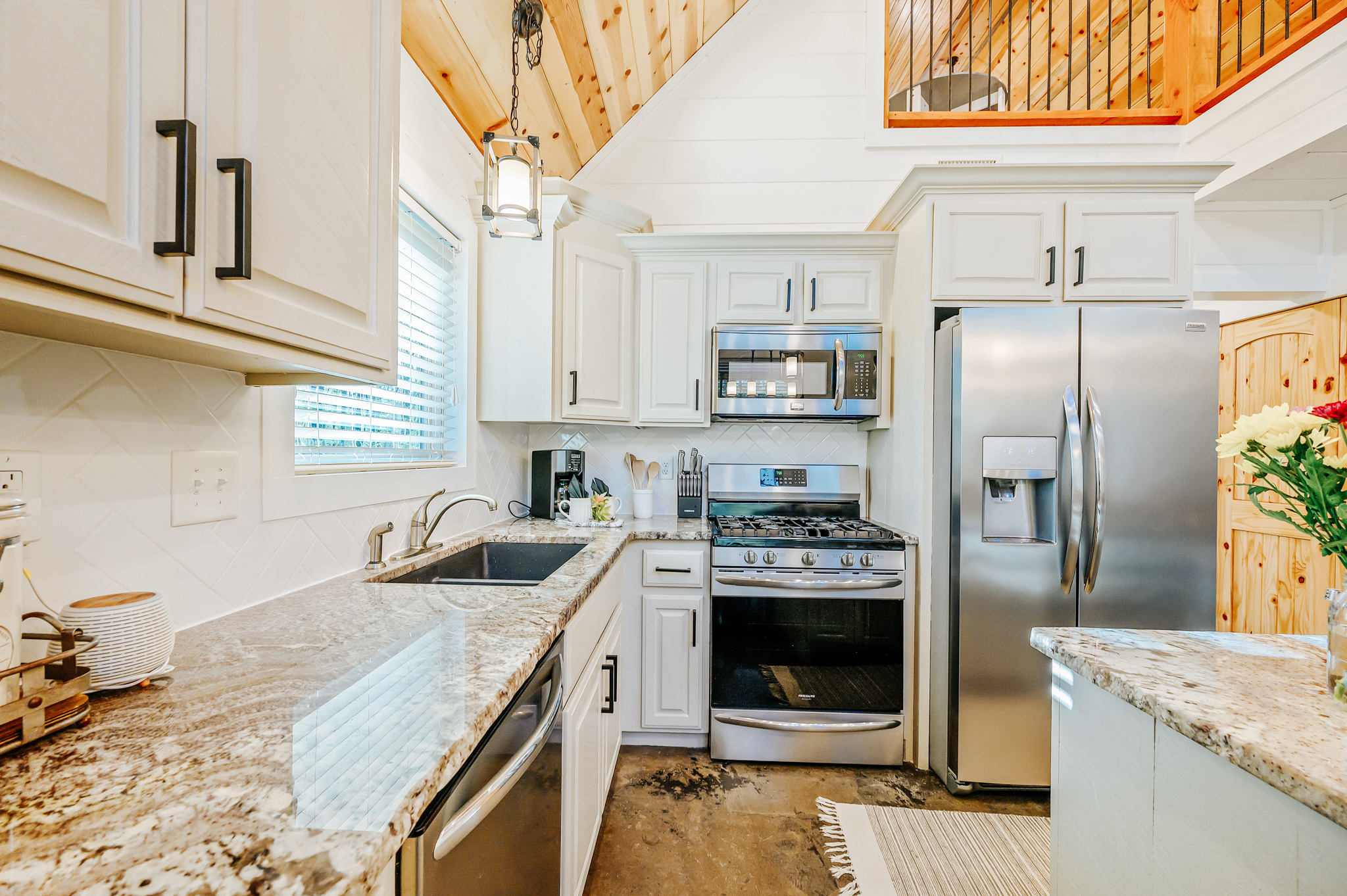 Boots + Beats | Separate kitchen. The combined booking includes a kitchen in each cabin.