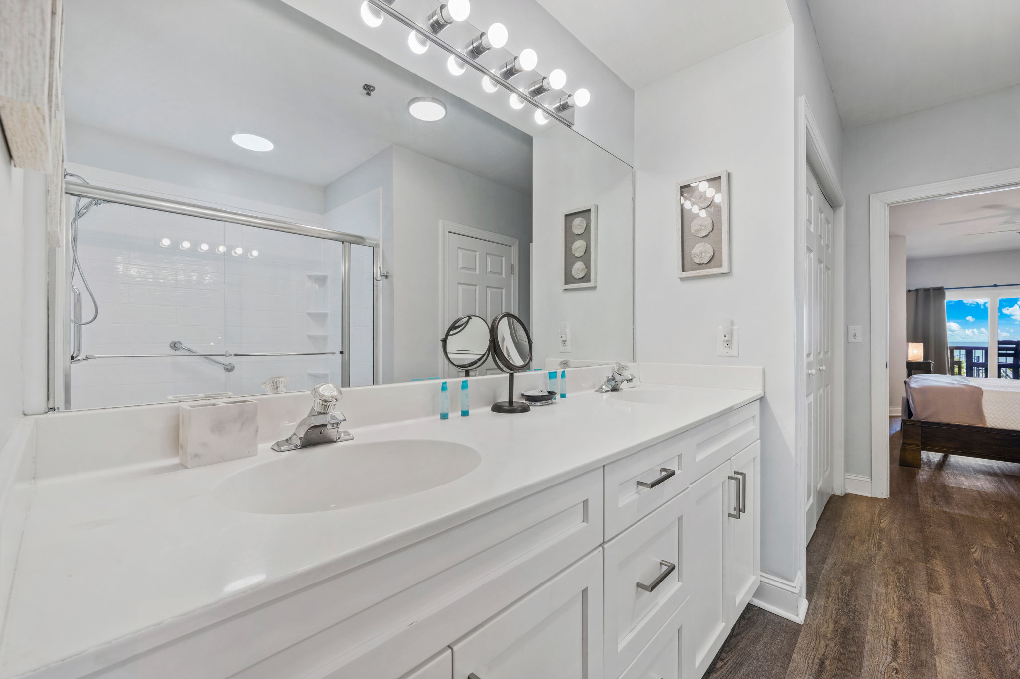 Primary Suite Bathroom 1 | Starfish | Oceanview 101 | 1116 Ocean Blvd, Isle of Palms, SC | IOP Escapes