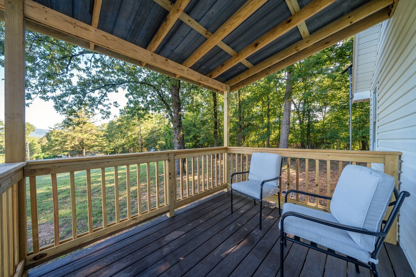 Deck overlooking the forest and valley