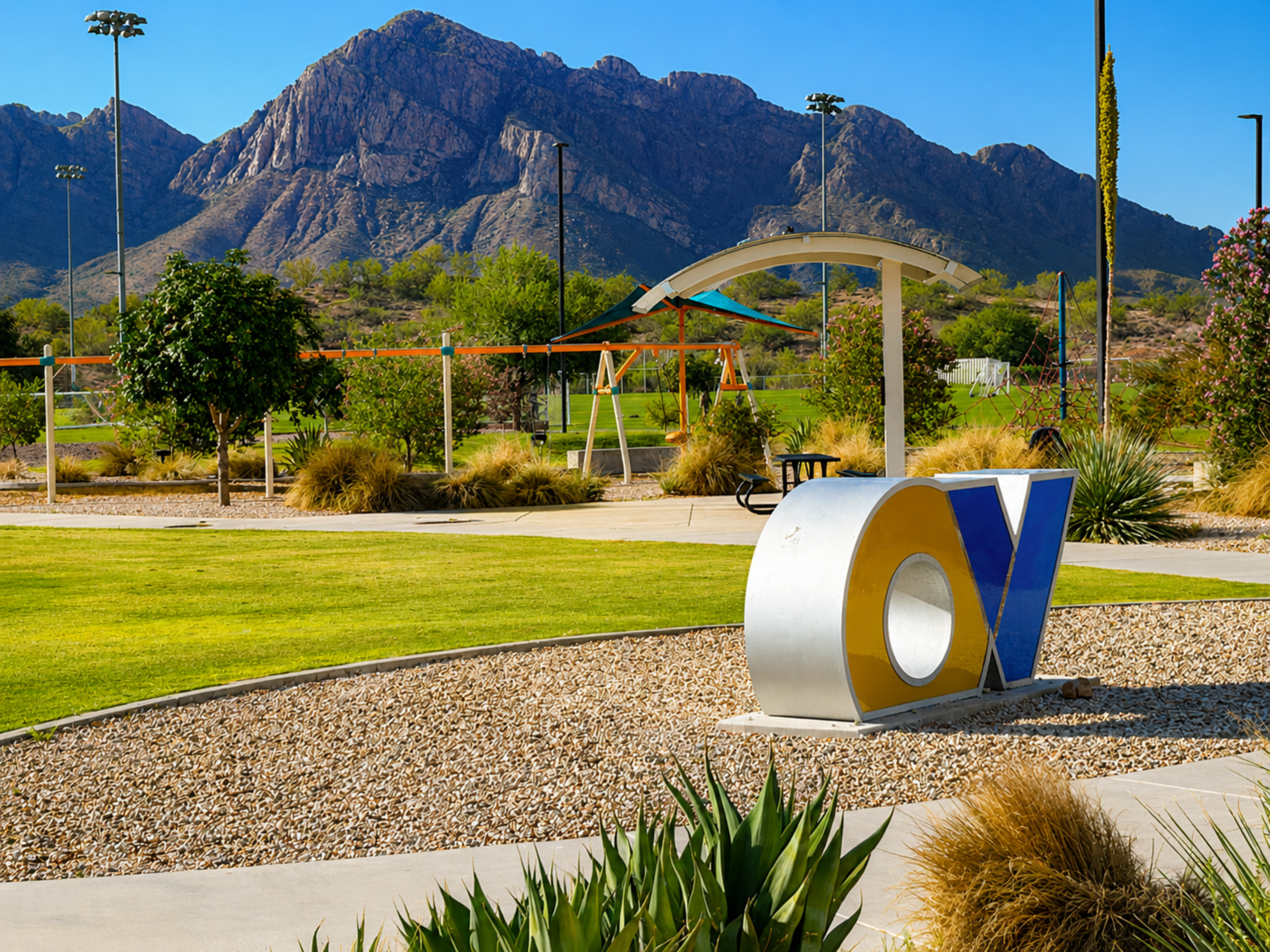 Naranja Park has great mountain views as well as fun for the entire family. And it's just minutes from our home.