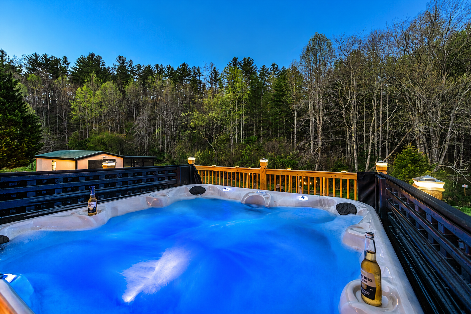 Take your time in our massive hot tub.