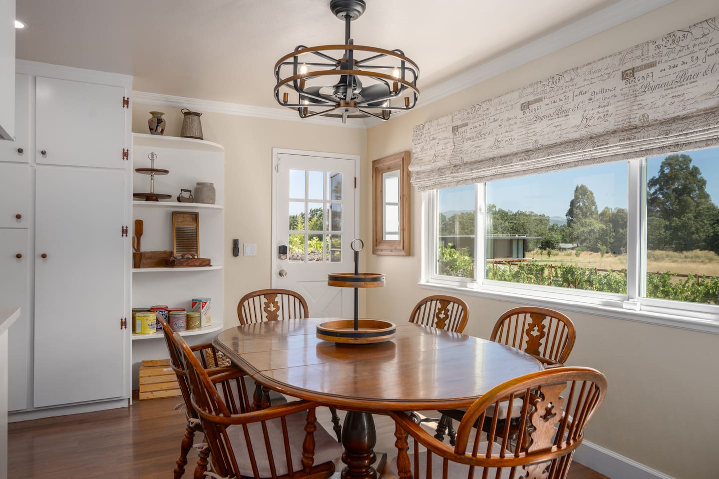 Dining with a view of the Grace Benoist Ranch vineyard .