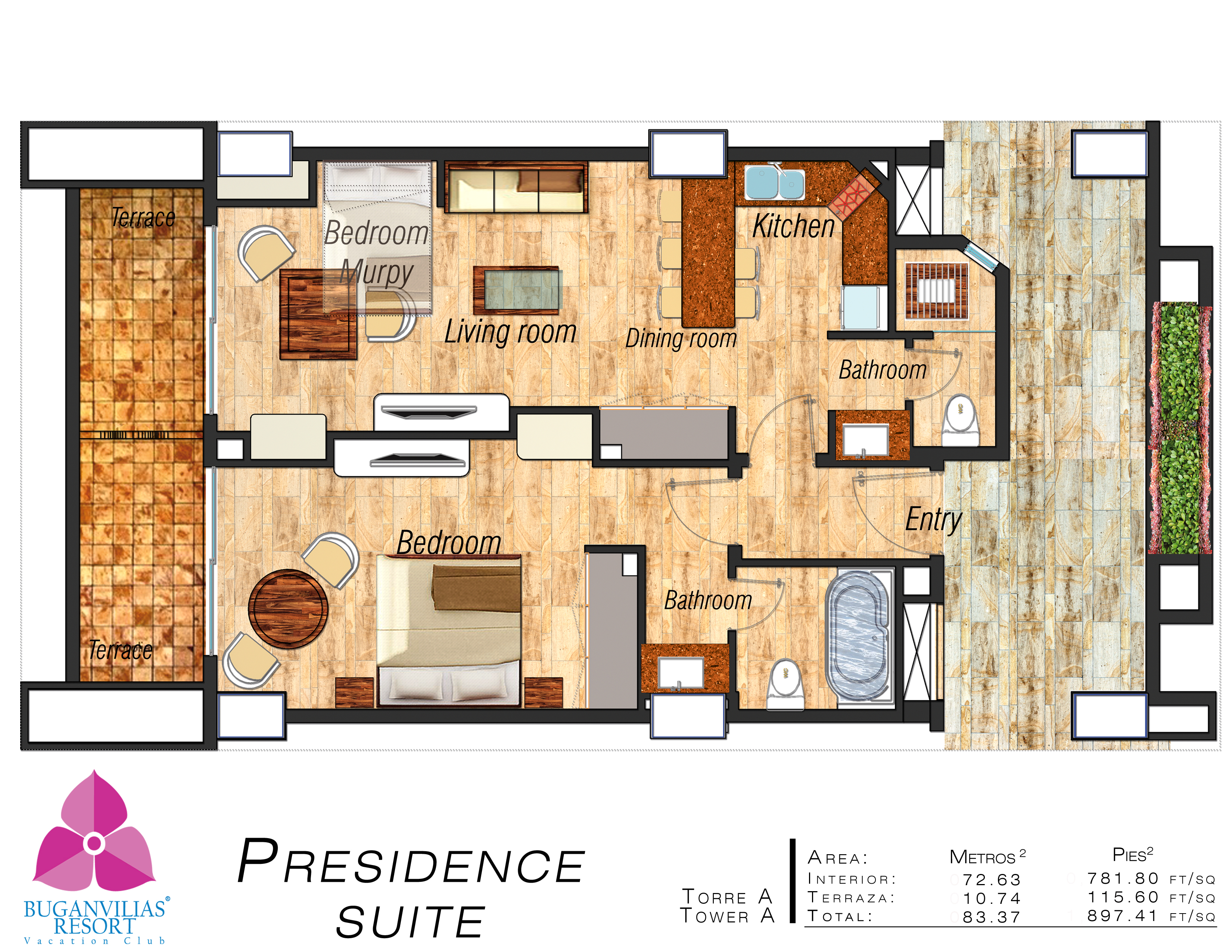 Floorplan @ Buganvilia Vacation Owner Club, Vacation Travel Exclusives