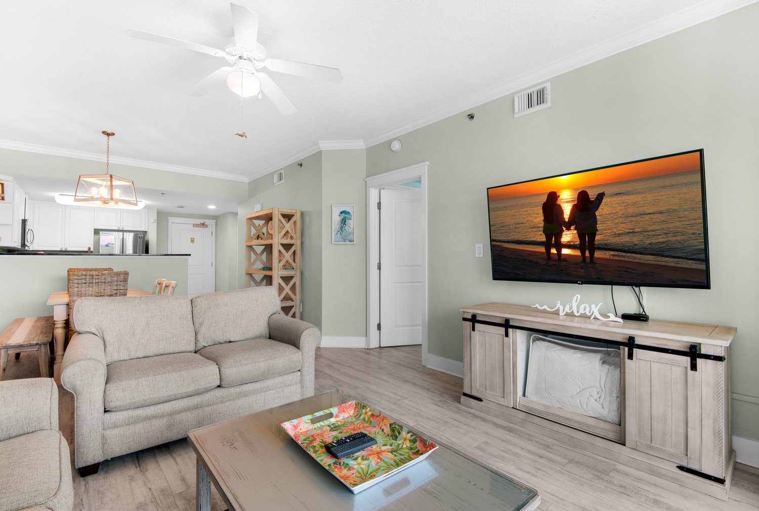 Comfortable living area with TV