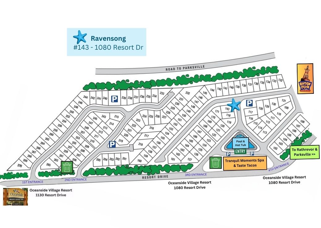 Resort map to locate your cottage easily