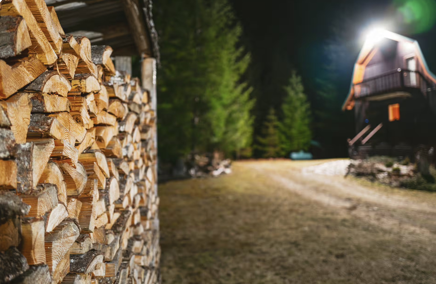 Firewood is provided on site