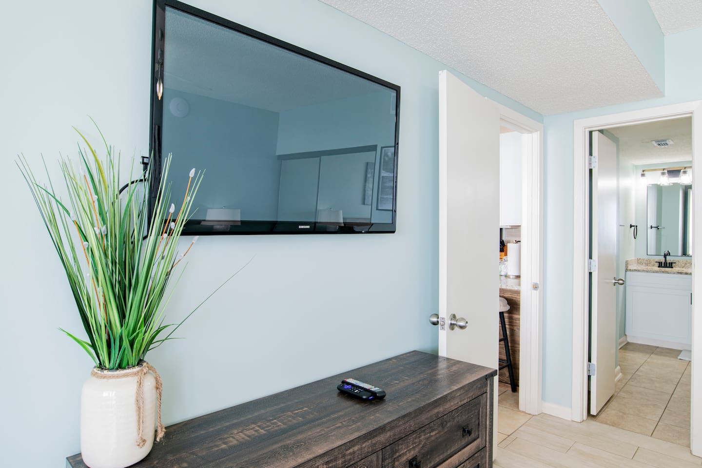 Master bedroom into master bath