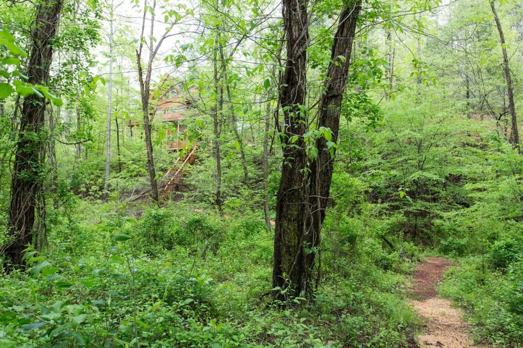 After the descent, you follow a path. Keep in mind, you are in the mountains.