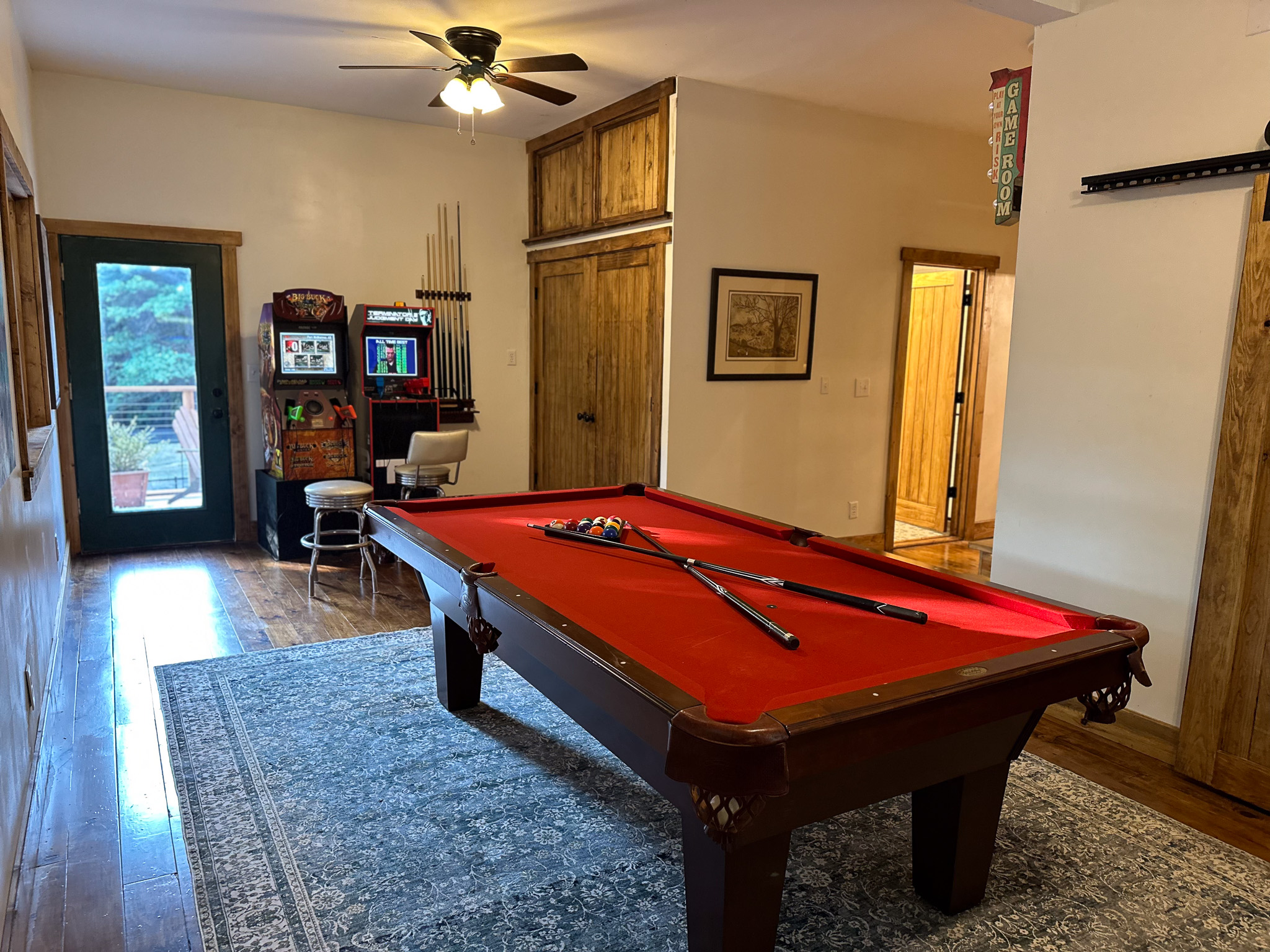 8' Olhausen pool table and cues