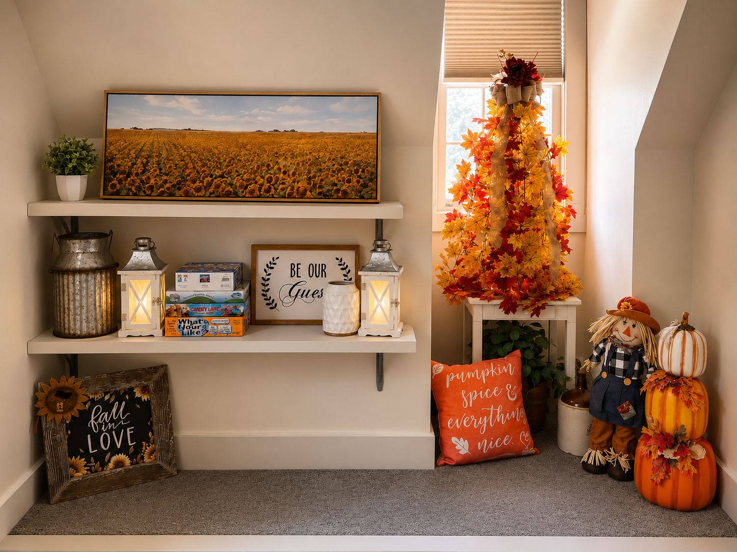 Stairwell/landing ready for fall