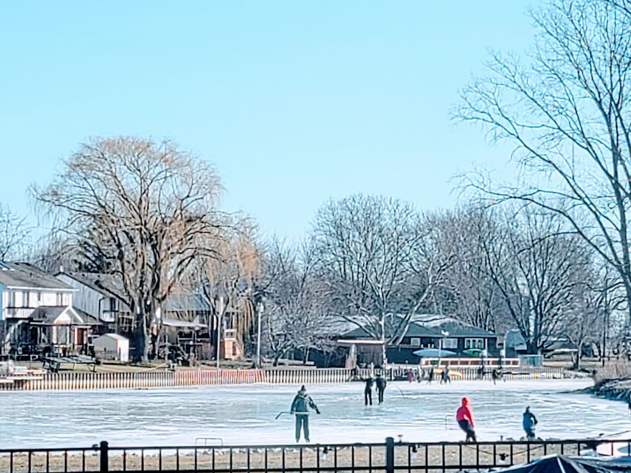 Winter wonderland! Backyard skating and hockey. 