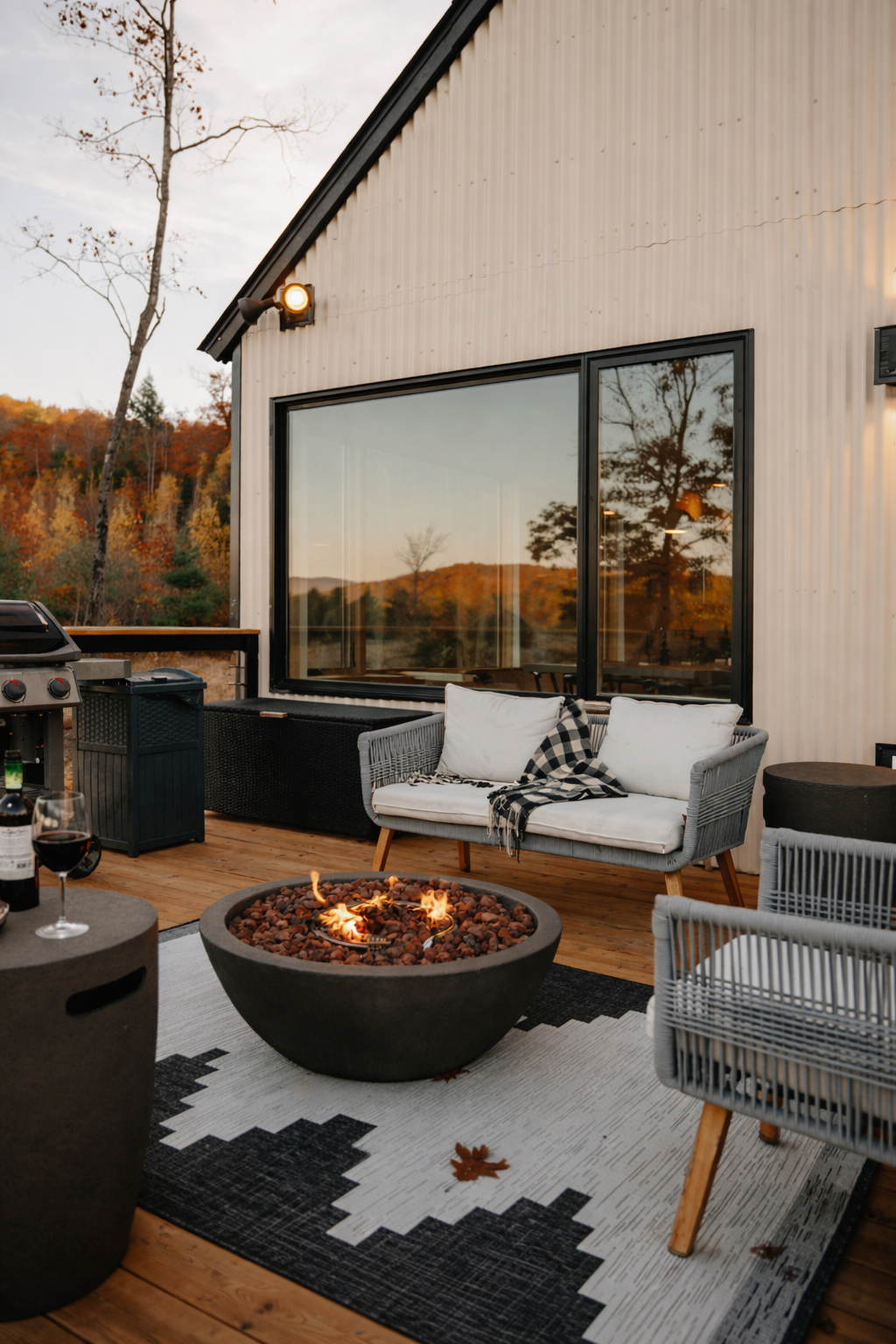 Outdoor seating area just off the main living space