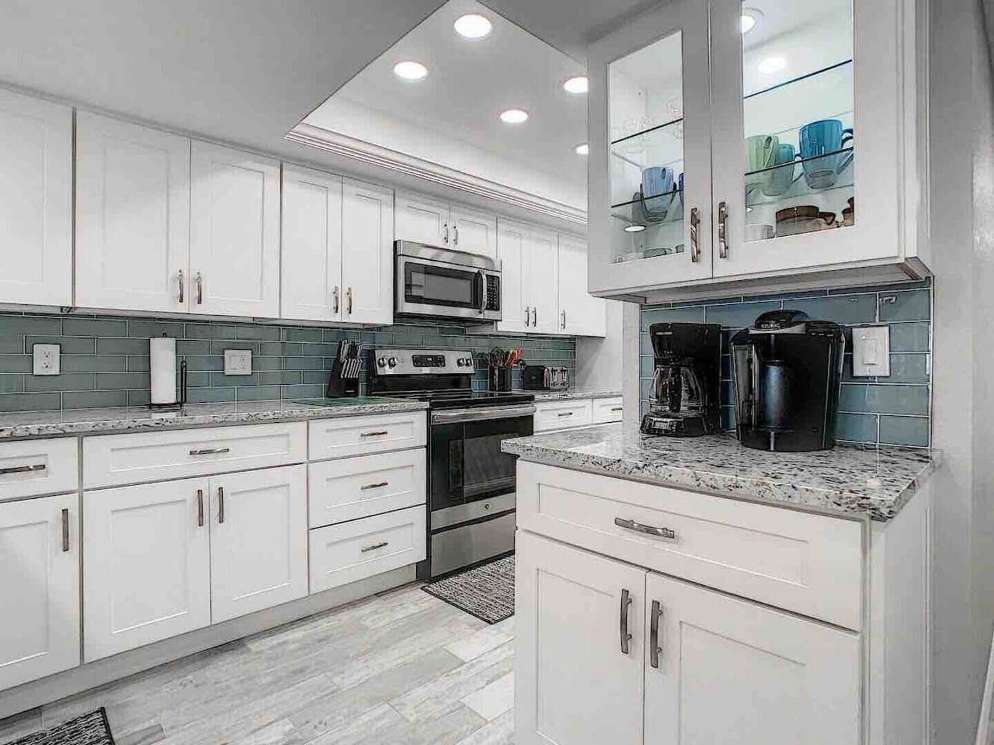 Full kitchen complete with coffee bar.