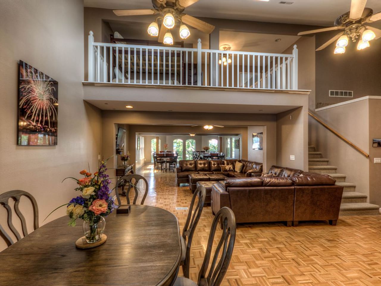 View from Front Entry way.  All the windows toward the back, are lake views!