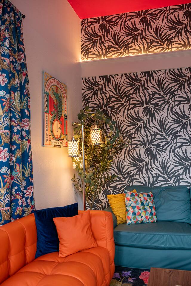 The bold design makes for interesting textures and colors in every corner.
