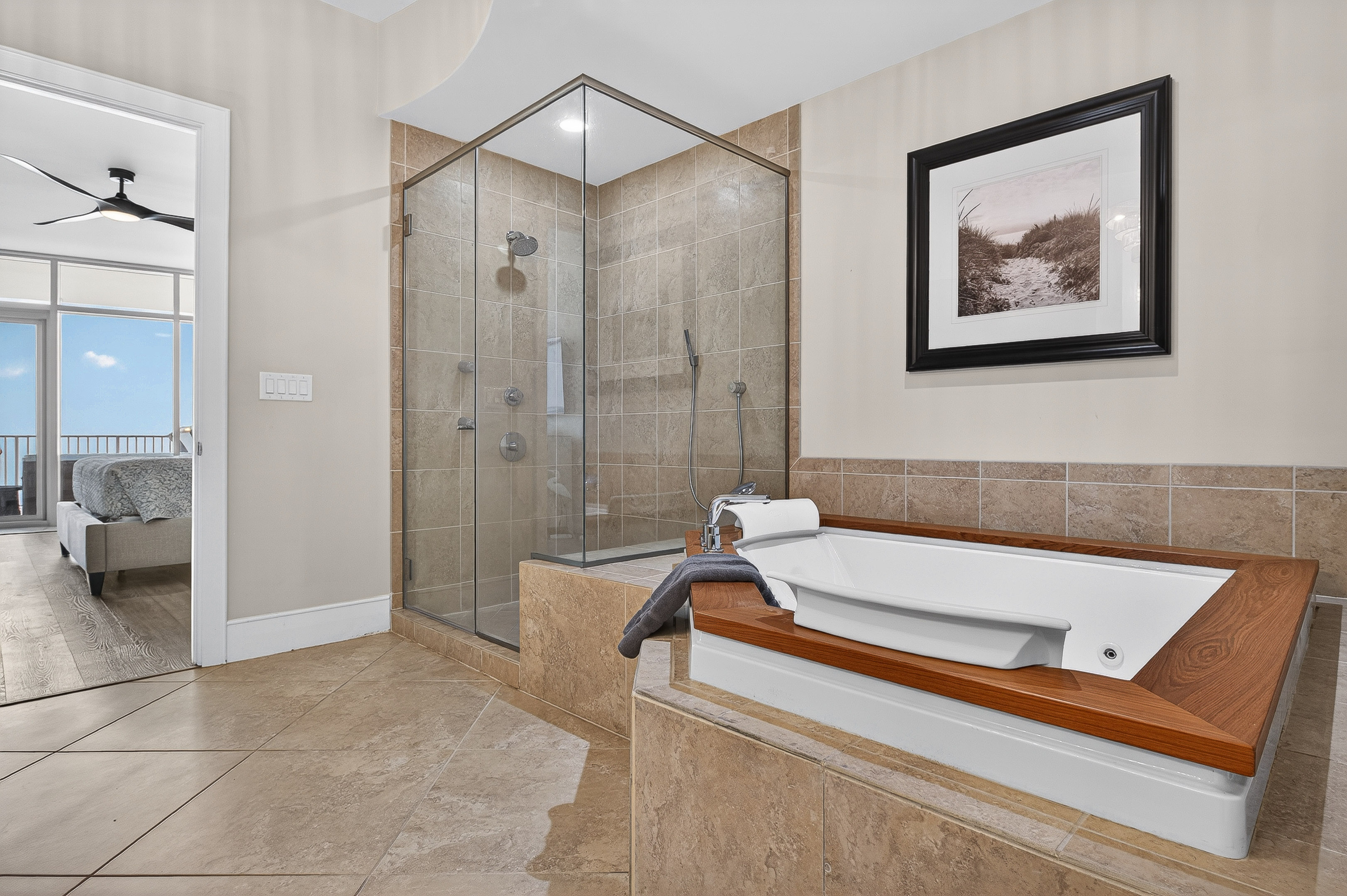 Master Bathroom, jacuzzi tub, shower