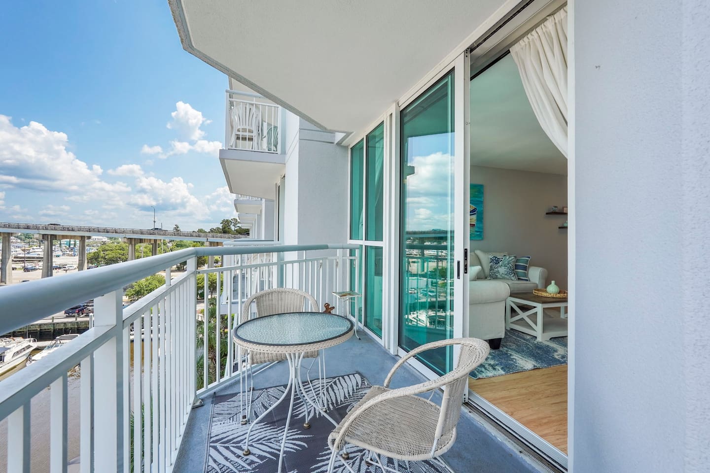 Private balcony with marina view