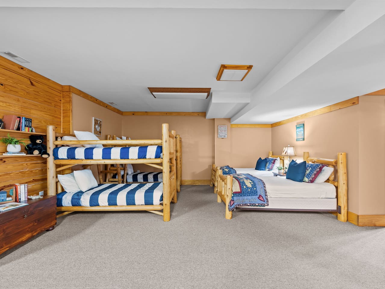 Bedroom #4 located on the lower level of the cabin
