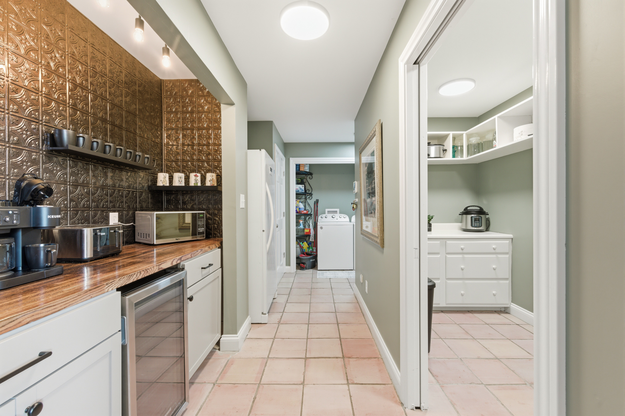 Coffee / Beverage station with pantry located to the right.
